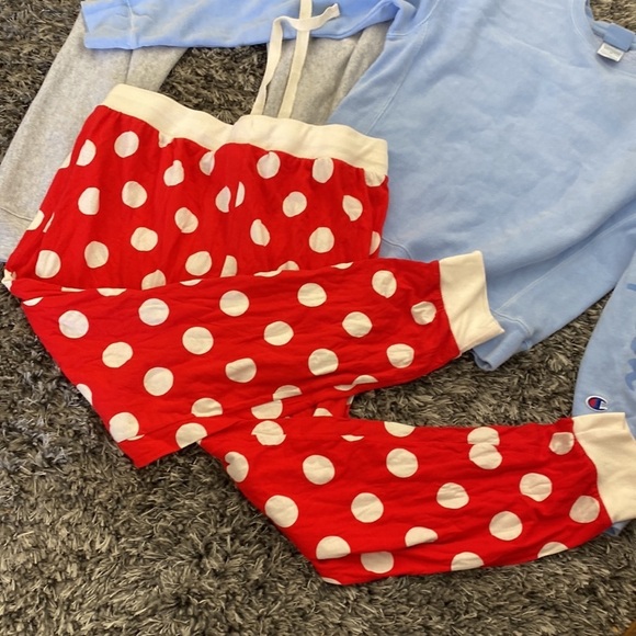 Disney Polkadot Red Pajama Jogger Pants sz XL - Picture 2 of 6